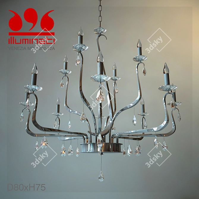 Illuminati Venezia Chandelier: MD10802-12A 3D model image 1