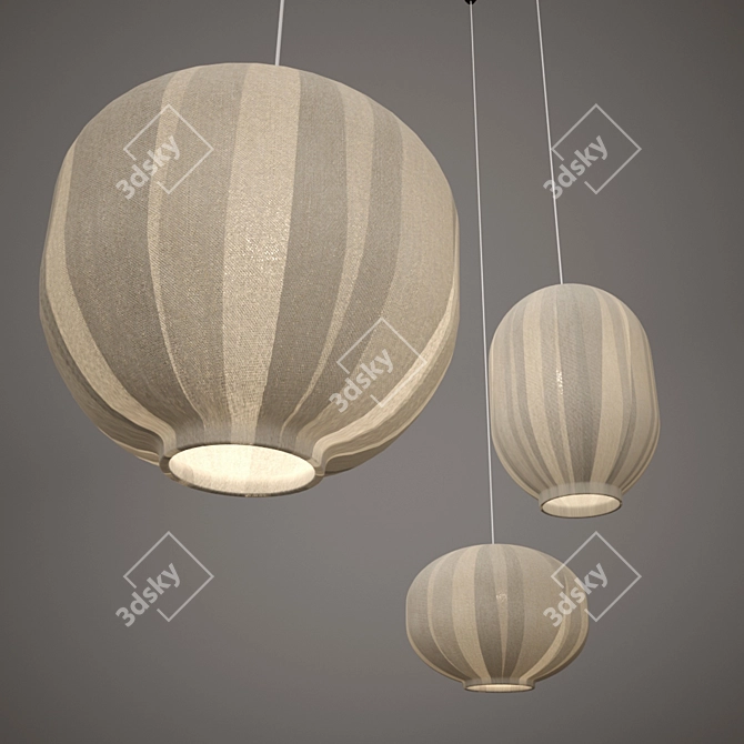 Sleek Nuno Pendant Light 3D model image 2