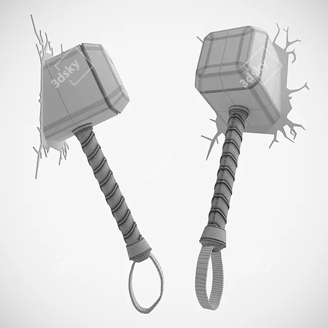 Marvelous Mjolnir 3D Lamp 3D model image 2