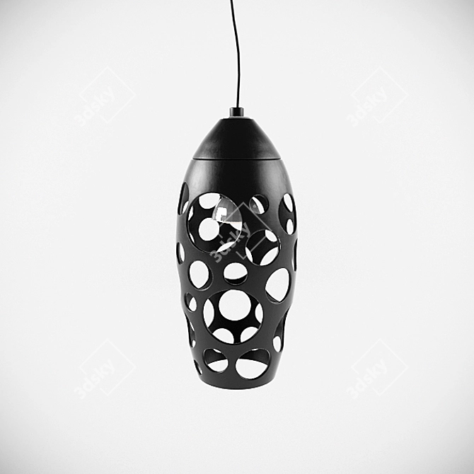 Black Glazed Pendant: Robert Abbey B253 Odyssey 3D model image 1