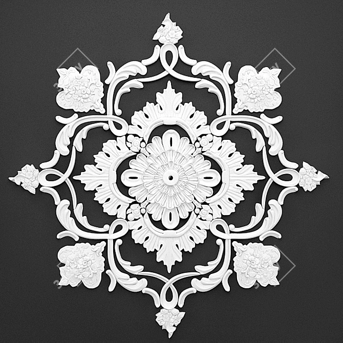 Elegant Ceiling Rose 3D model image 1