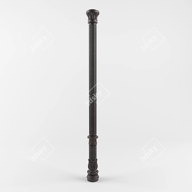 Industrial Cast Iron Column 3D model image 1