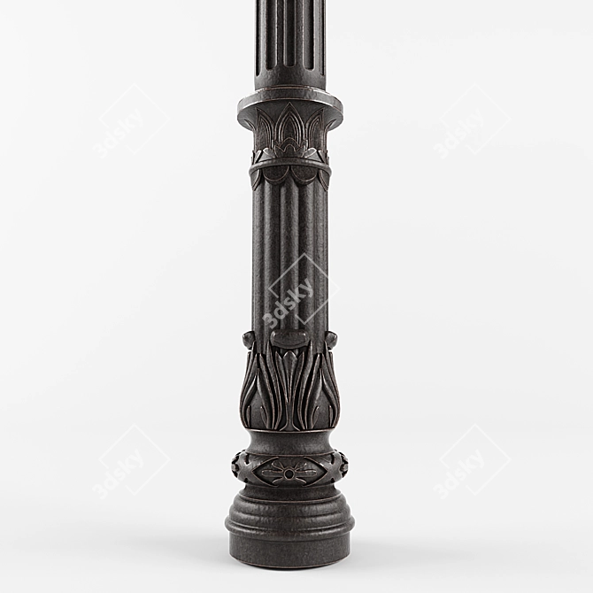 Industrial Cast Iron Column 3D model image 2