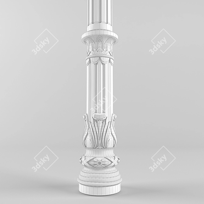 Industrial Cast Iron Column 3D model image 3