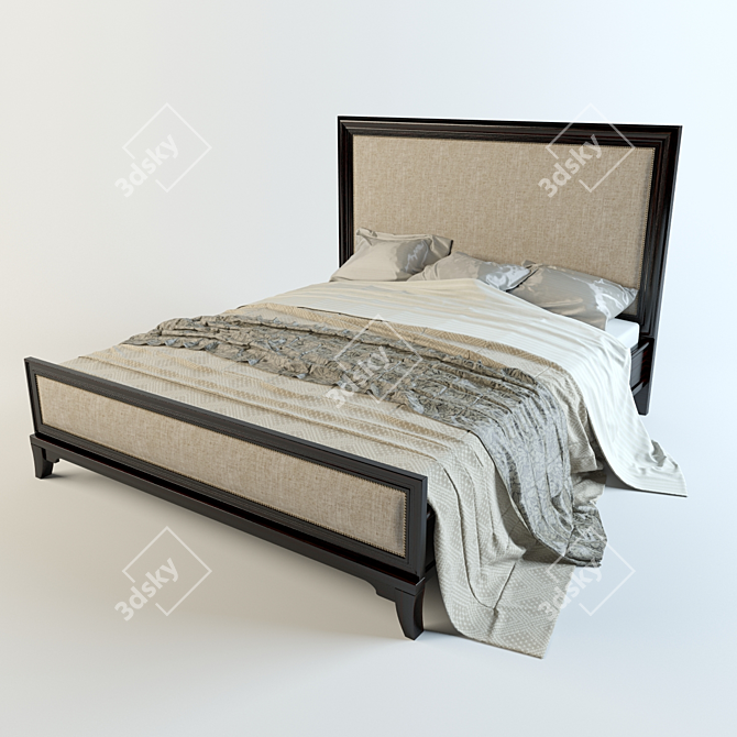 Thomasville California King Upholstered Bed 3D model image 1