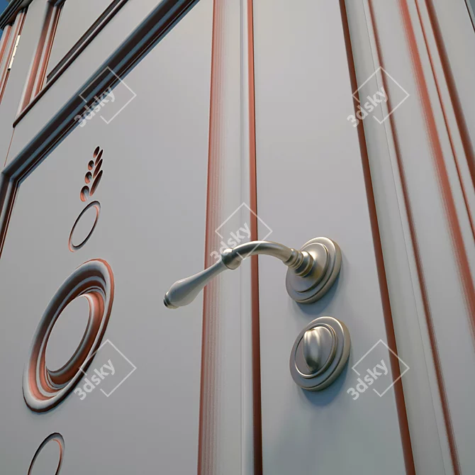 Classic Architectural Entry Door - 910x2225x120mm 3D model image 3