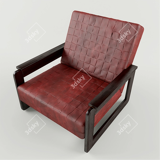Percival Lafer Leather Armchair 3D model image 1