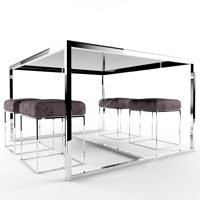 Sleek and Chic Dining Table 3D model image 1