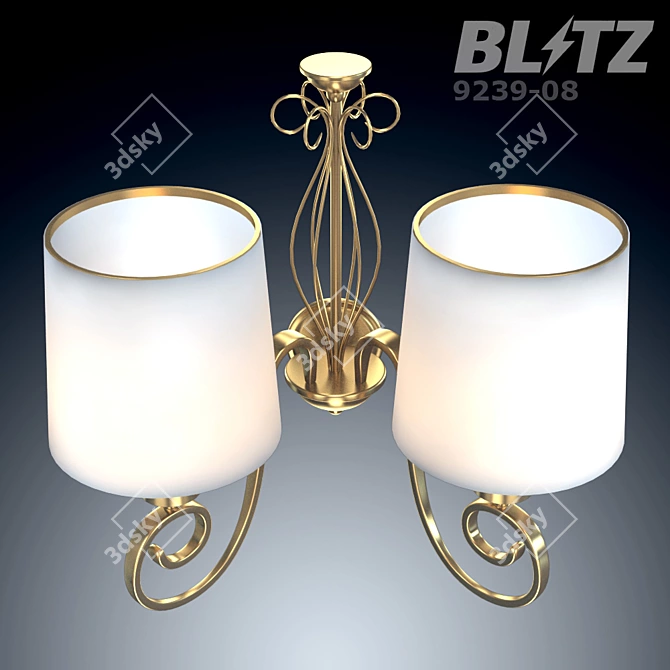 Blitz 9239-08 Sconce: Elegant Metal and Fabric Design 3D model image 3