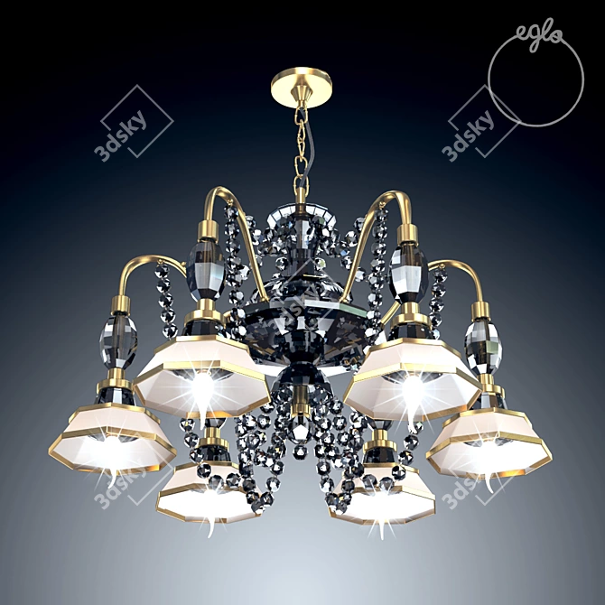 Elegant Eglo Catania Chandelier 3D model image 1