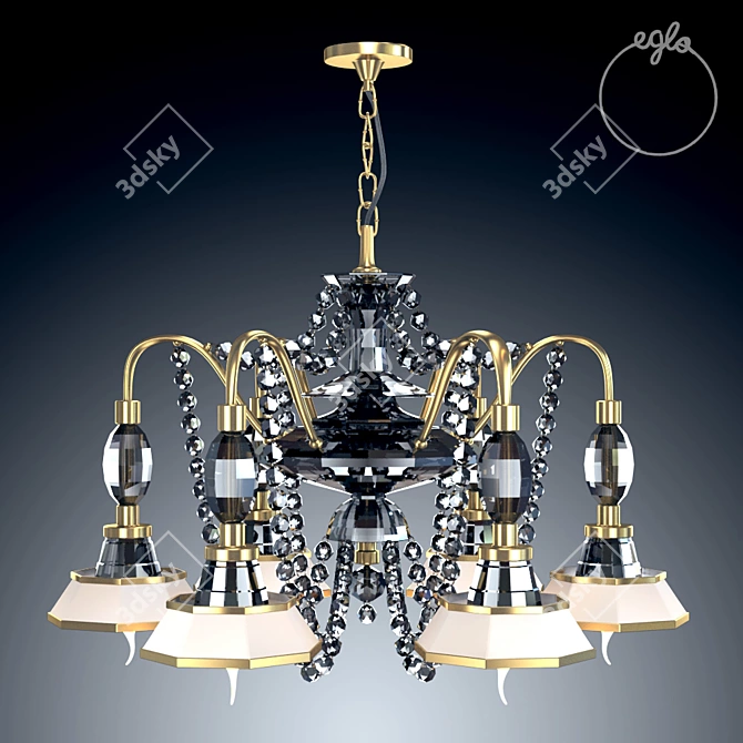 Elegant Eglo Catania Chandelier 3D model image 2