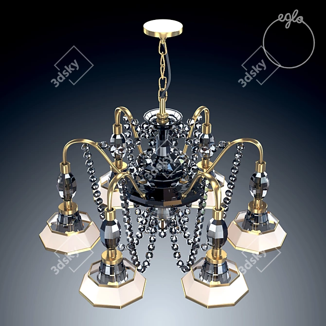 Elegant Eglo Catania Chandelier 3D model image 3