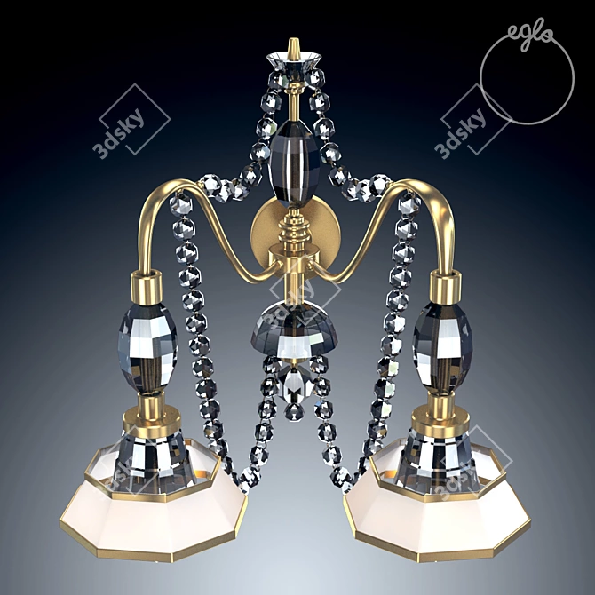 Elegant Bronze Sconce with Gold Accents 3D model image 3
