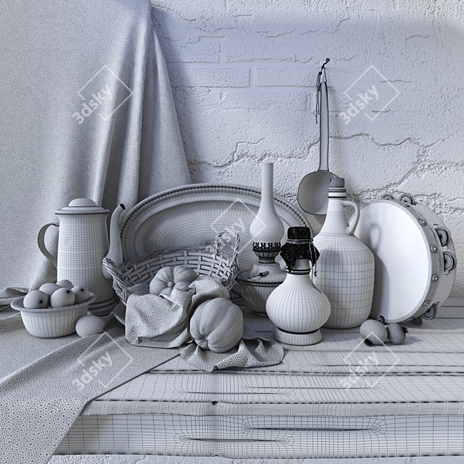 Elegant Still Life Art 3D model image 2