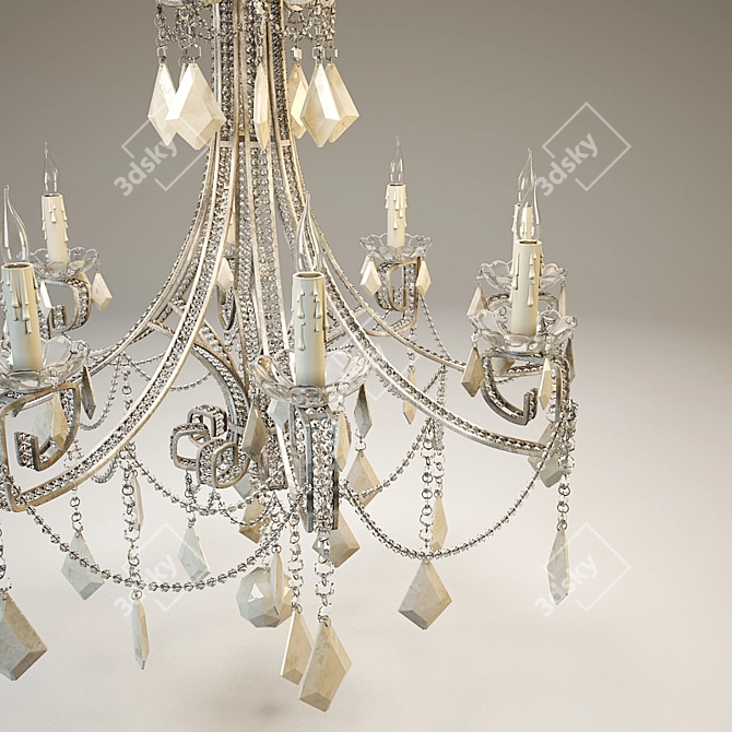 Elegant Bardot Chandelier: Timeless Luxury 3D model image 2