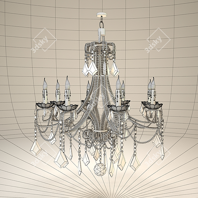 Elegant Bardot Chandelier: Timeless Luxury 3D model image 3