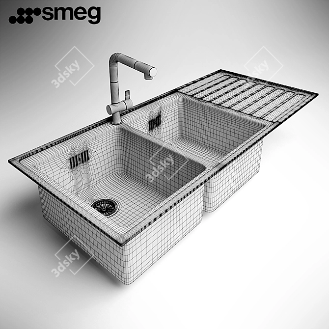 Smeg LM116D: Stylish and Spacious Sink 3D model image 2