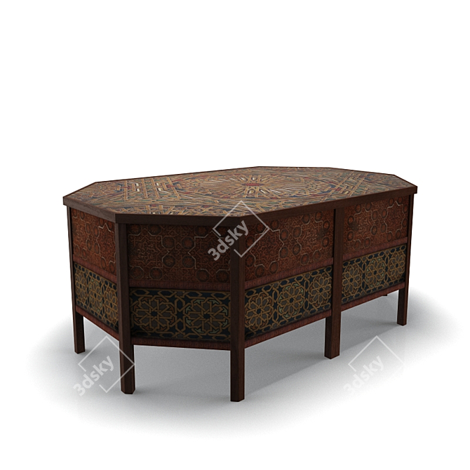 Exquisite Moroccan Style Table 3D model image 1