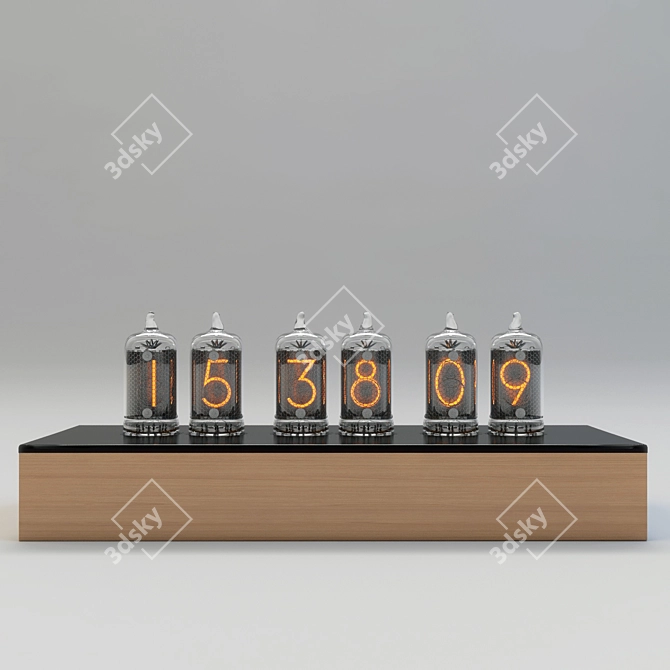 Vintage Radio Tube Clock 3D model image 2