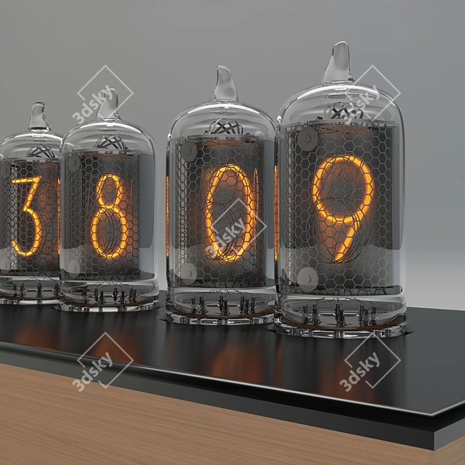 Vintage Radio Tube Clock 3D model image 3