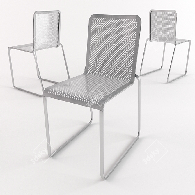 Sleek oXo Chair: A Crystal Clear Design 3D model image 3