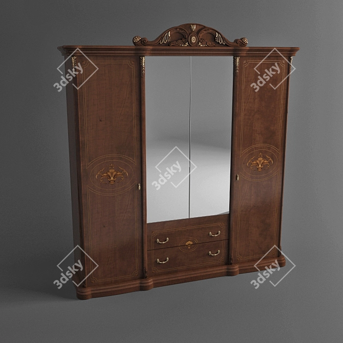 Aqua Rhodes Assolo Wardrobe 3D model image 1