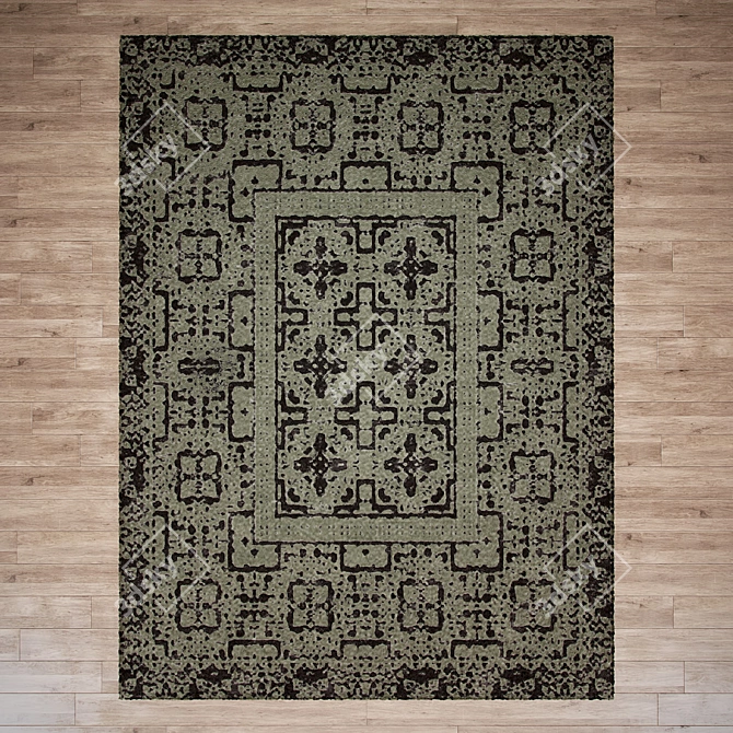 Samarkand Green LivingCarpets: Elegant Carpet for Stylish Interiors 3D model image 3