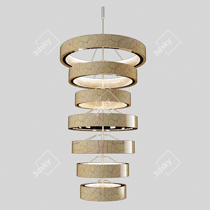 Elegant 3-Light Chandelier 3D model image 1