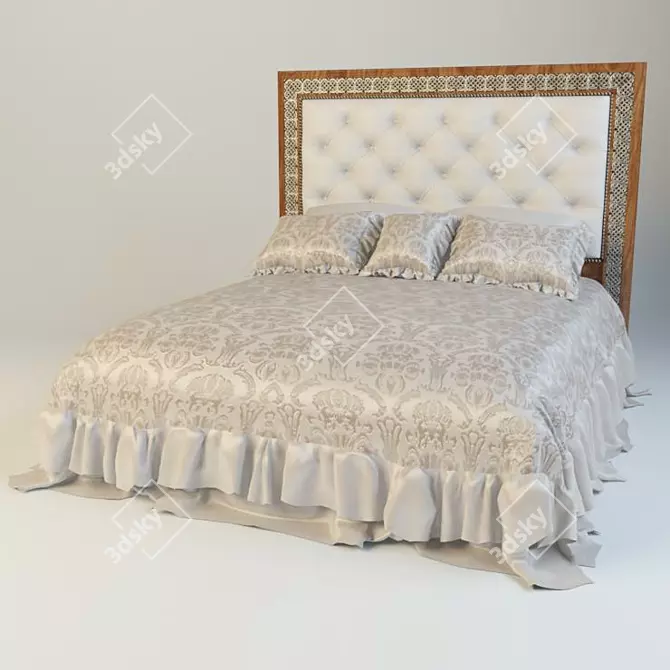 Elegant Rampoldi Bed: Custom Finishes 3D model image 1