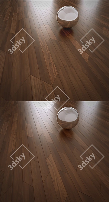 Title: Herringbone Parquet French: Marco Ferutti American Walnut 3D model image 3