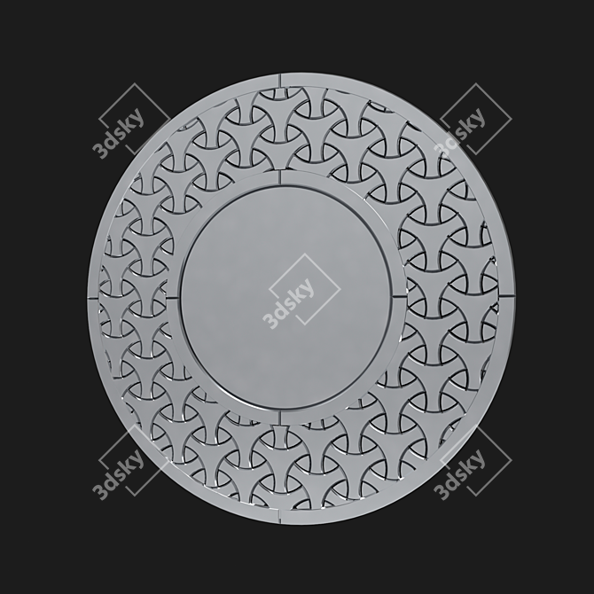 Modelled Mirror, 100cm Diameter 3D model image 1