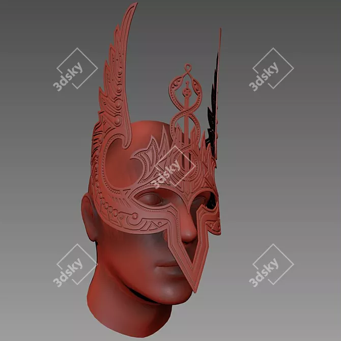 Hermes Face Mask: Ultimate Elegance 3D model image 2