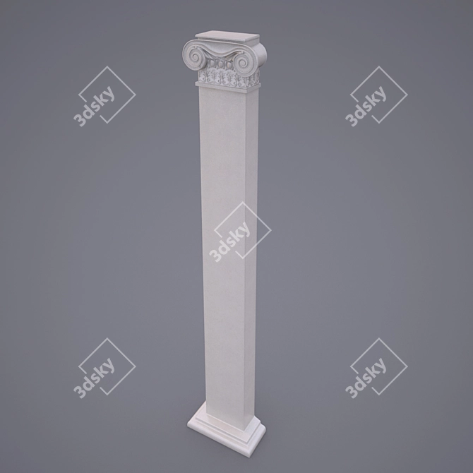 Elegant Ionic Pilasters 3D model image 2
