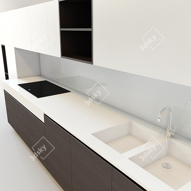 Sleek Varenna Kitchen Set 3D model image 2