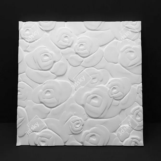 Sculptural Flower 3D Panel 3D model image 1