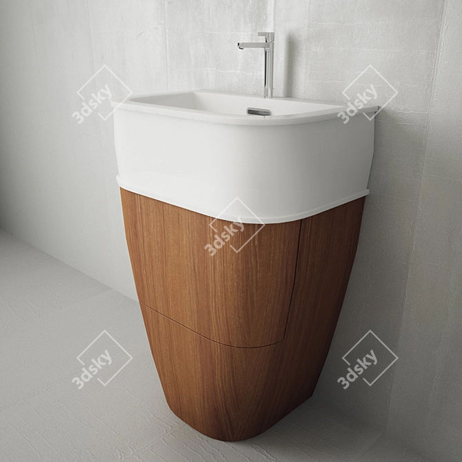 Elegant Chelsea Countertop Sink 3D model image 2