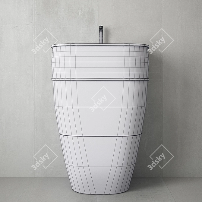 Elegant Chelsea Countertop Sink 3D model image 3