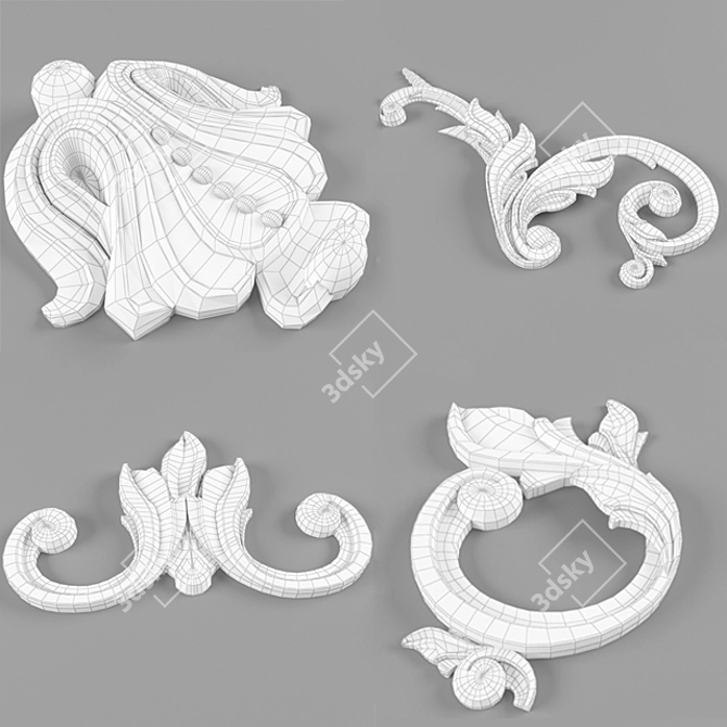 Sleek Mesh Decorative Element 3D model image 2