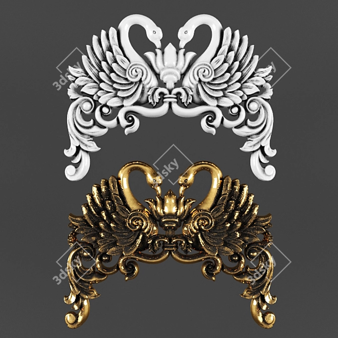 Elegant Fretwork Décor 3D model image 1