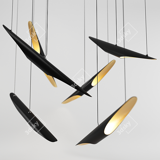 Elegant Coltrane Pendant Light 3D model image 2