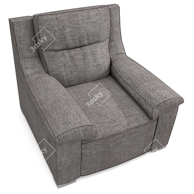 Elegant Napoli Arm Chair 3D model image 2
