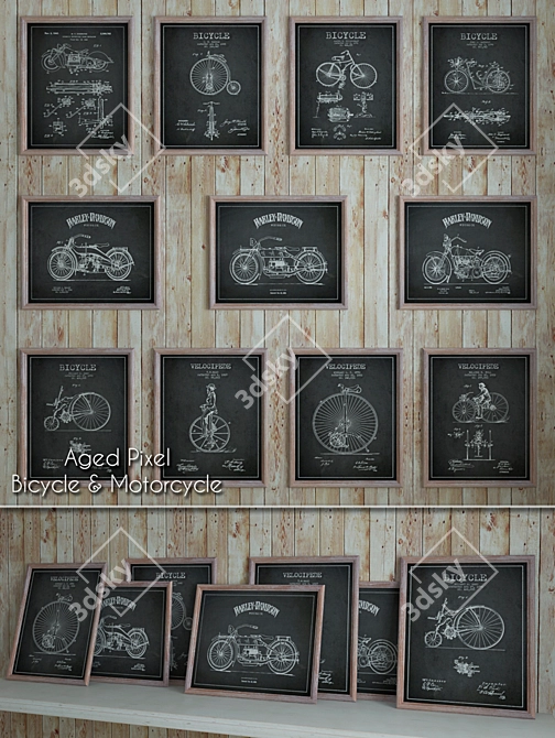 Vintage Pixel "Bike & Moto" Bundle 3D model image 1