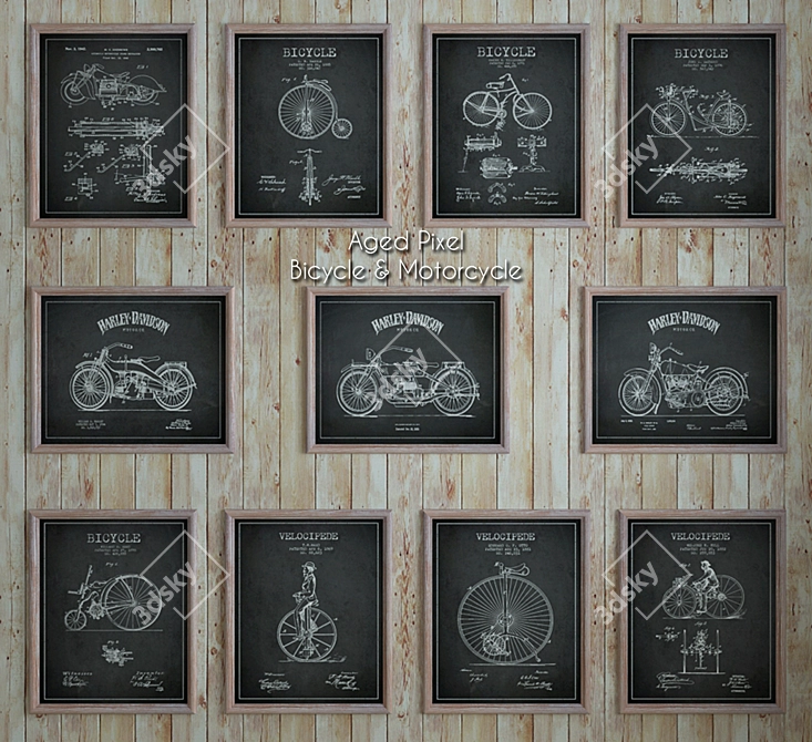Vintage Pixel "Bike & Moto" Bundle 3D model image 3