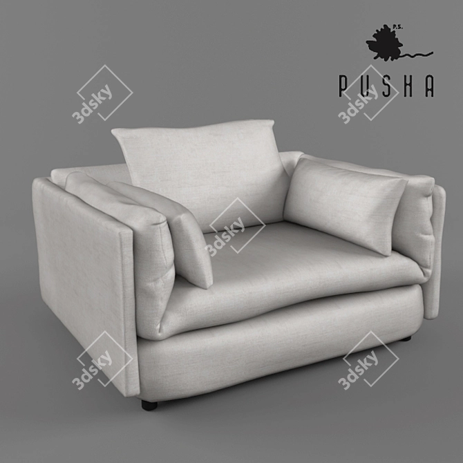 Modern Style Sofa with Hidden Frame 3D model image 1