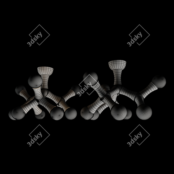 Atomic Glow Pendant Lights 3D model image 2