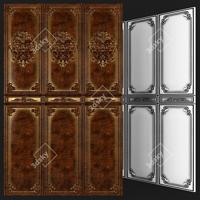 Elegant Wall Panel 3D model image 1