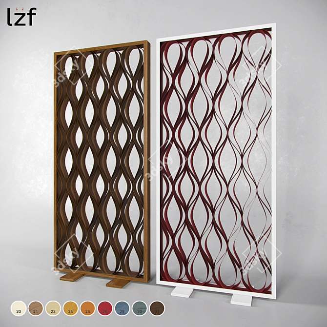 LZF Groove - Decorative Screen with Multi-Color Options 3D model image 1