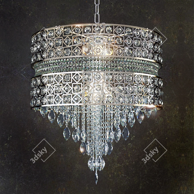 PANDORA Crystal Chandelier: Modern Elegance 3D model image 1