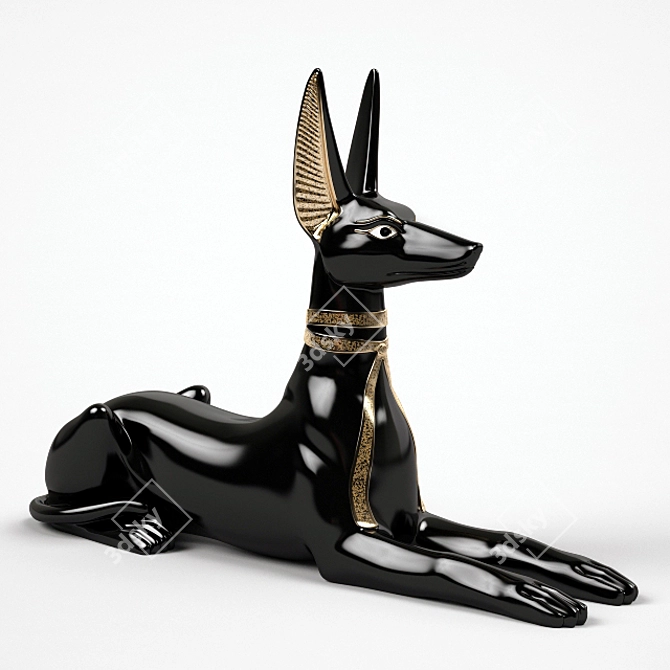 Elegant Lladro Anubis Sculpture 3D model image 1