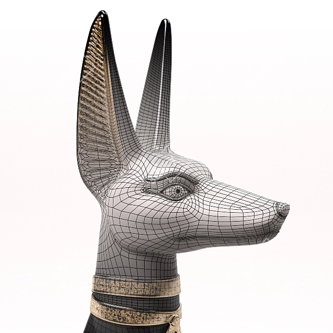 Elegant Lladro Anubis Sculpture 3D model image 2